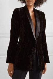 Alice   Olivia - Lola satin-trimmed crushed-velvet blazer at Net A Porter